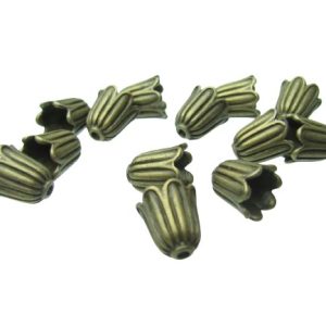 bronze tulip cone bead caps