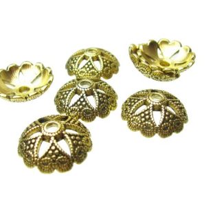 gold large bead caps
