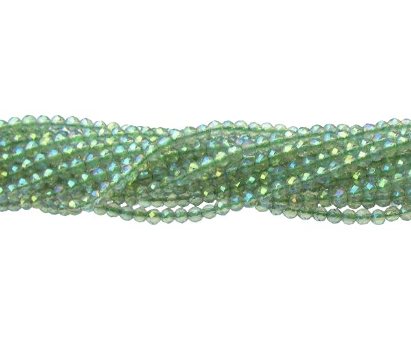 green ab tiny crystal round beads 3mm