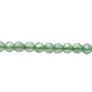green ab tiny crystal round beads 3mm