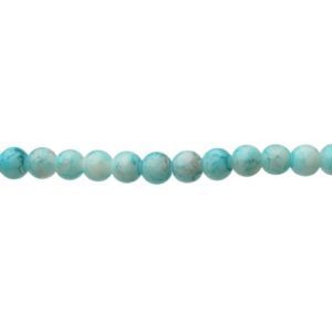 Light Blue on White Marble Glass Round Beads – 8mm [strand]