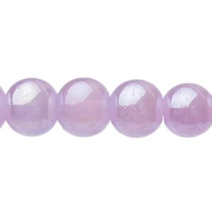 Light Purple AB Glass Round Beads – 8mm [strand]