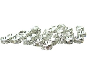 nickel silver diamante rondelle spacer beads