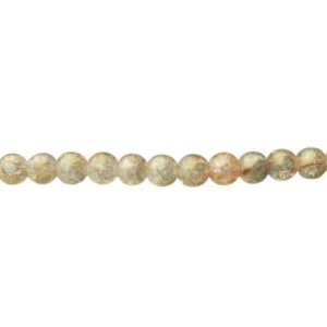 orannge and olive gold shimmer glass round beads