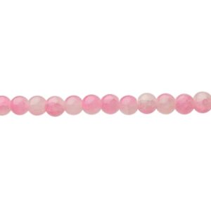milky pink crackle glass round beads 8mm
