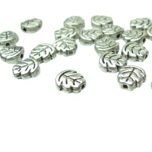 silver leaf spacer beads