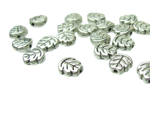 silver leaf spacer beads