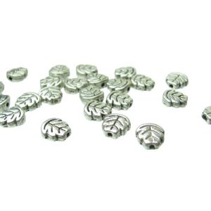 silver leaf spacer beads
