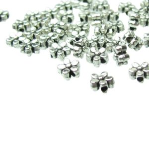 silver flower spacer beads