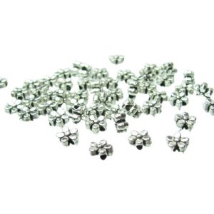 silver flower spacer beads