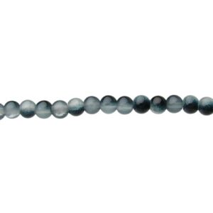 teal white crackle glass beads 6mm