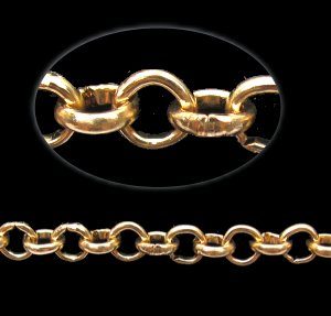 Gold Toned Belcher Chain – 6mm [per metre]