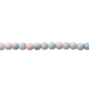 light pink and blue glass round marble beads australia