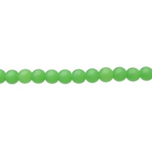Opaque Lime Green Glass Round Beads - 6mm [strand]