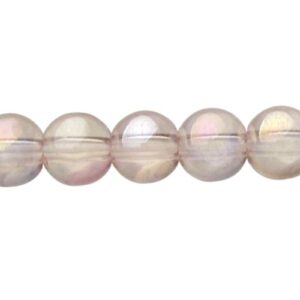 pink ab glass round beads 6mm