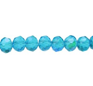 blue crystal rondelle beads 8x10mm