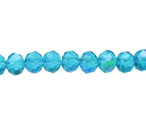 blue crystal rondelle beads 8x10mm