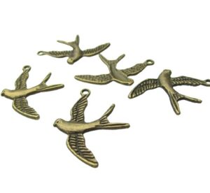 bronze bird charms