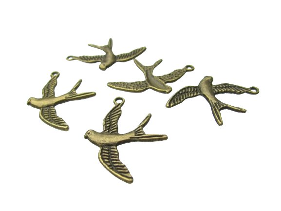 bronze bird charms