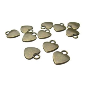 bronze heart charms