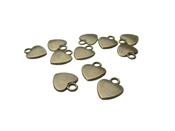 bronze heart charms