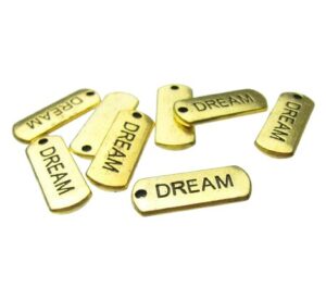 gold dream tag charms