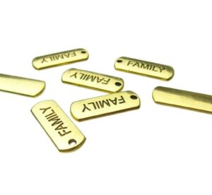 gold family tag charms