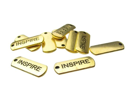 gold inspire tag charms