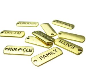 mixed gold tag charms