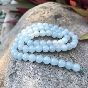 aquamarine gemstone round beads natural crystals 6mm australia