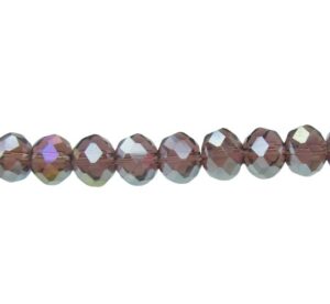 mauve ab crystal rondelle beads