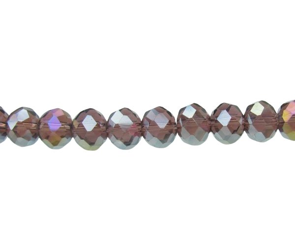 mauve ab crystal rondelle beads