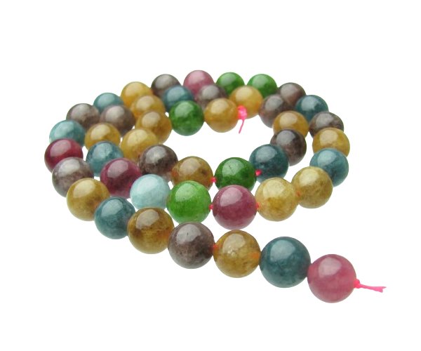 jade 8mm round mixed colours gemstone beads