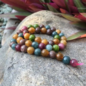 jade 8mm round mixed colours gemstone beads