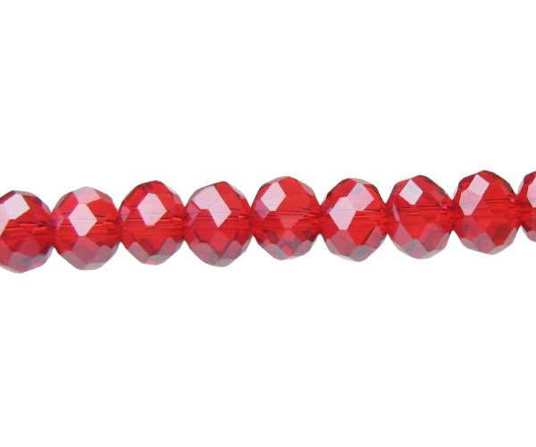 red crystal beads rondelle