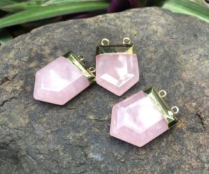 rose quartz faceted point pendant