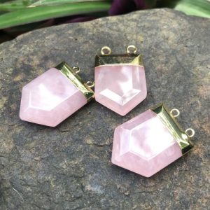 rose quartz faceted point pendant