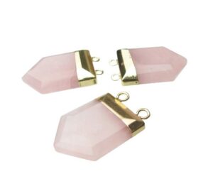 rose quartz faceted point pendant