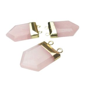rose quartz faceted point pendant