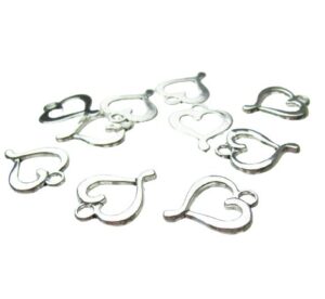 silver heart charms