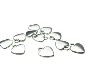 silver small heart charms