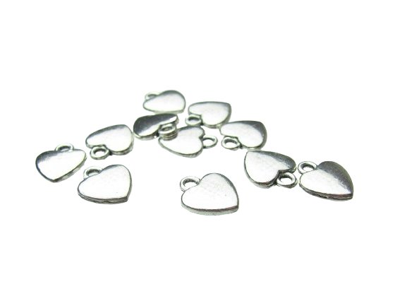 silver small heart charms