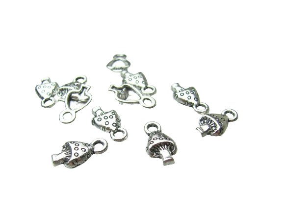 silver mushrooms charms