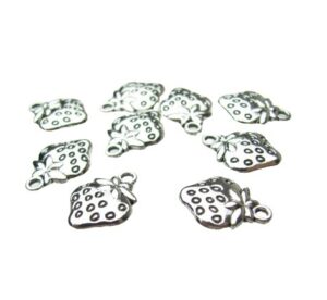 silver strawberry charms