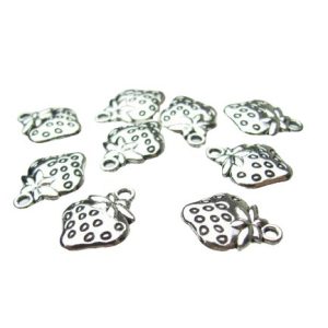 silver strawberry charms
