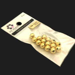 tarnish resistant 6mm round 18k gold plated beads australia