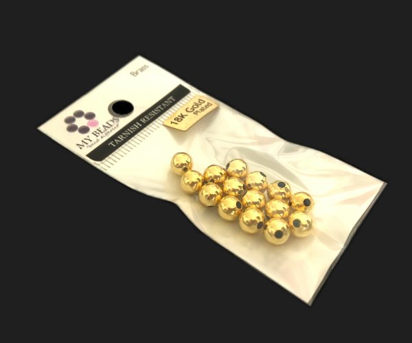 tarnish resistant 6mm round 18k gold plated beads australia