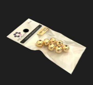 tarnish resistant findings 18k gold plated brass round beads for jewellery making