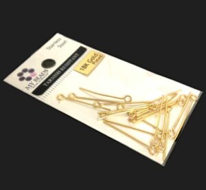 tarnish resistant 18k gold plated stainless steel jewellery findings eye pins