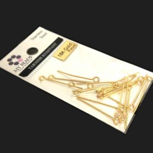 tarnish resistant 18k gold plated stainless steel jewellery findings eye pins